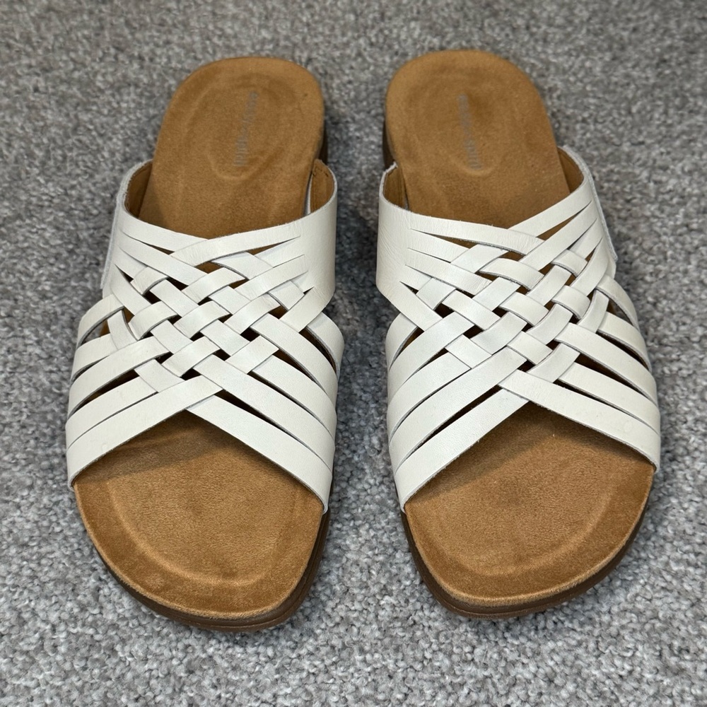 Elements by Easy Spirit Leather Sandals White Size 9.5
